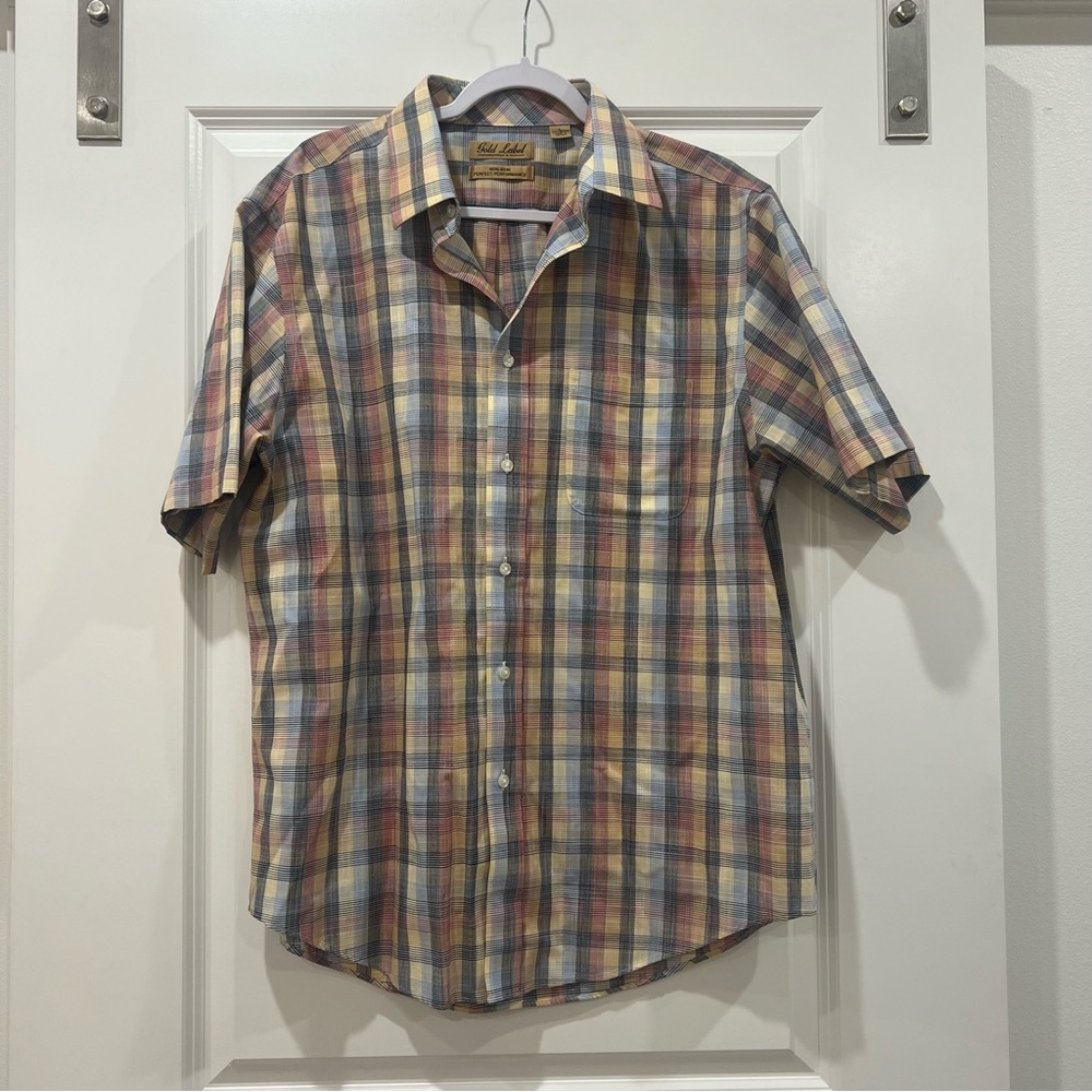 Casual Plaid Button-Down Shirt for Men